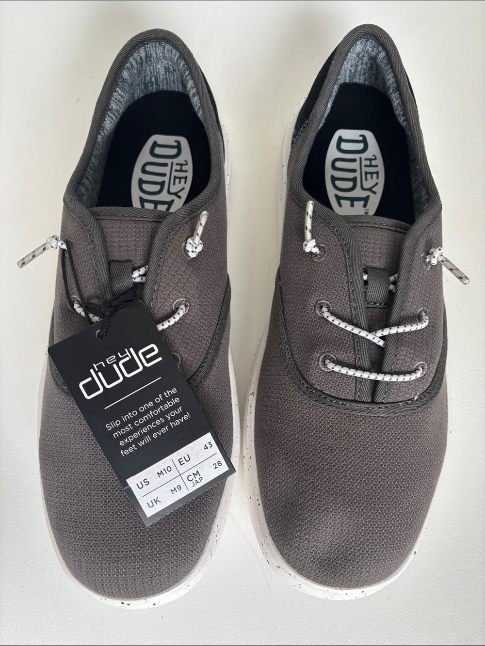 Hey Dude Men’s Slip-On Loafers in Charcoal